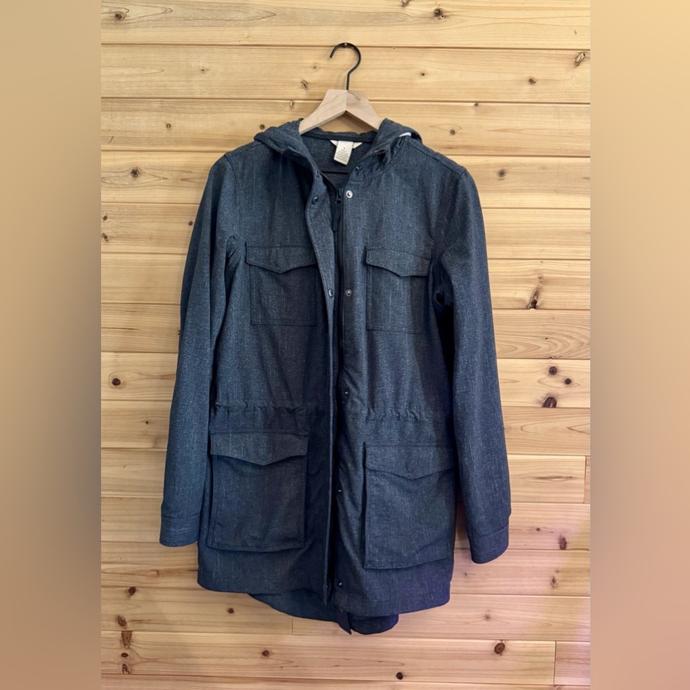 Duluth Trading Co Small Heather Gray Nylon Blend Mist Master Hooded Jacket